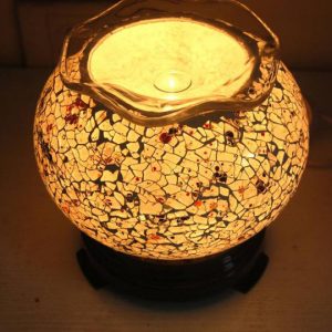 Đèn xông hương pha lê trắng DY01