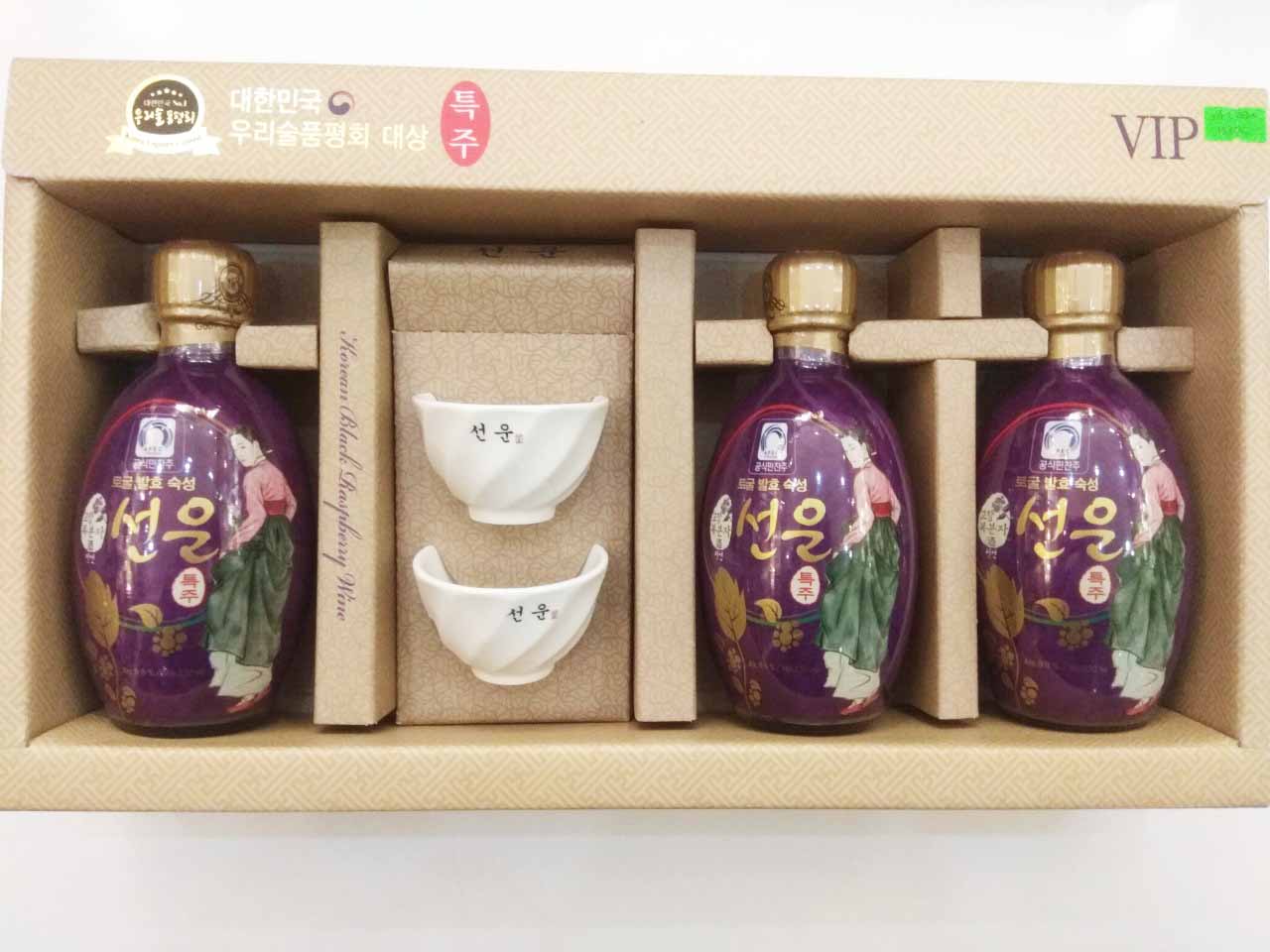 Set 3 chai rượu phúc bồn tử ( Rượu Bokbunja)