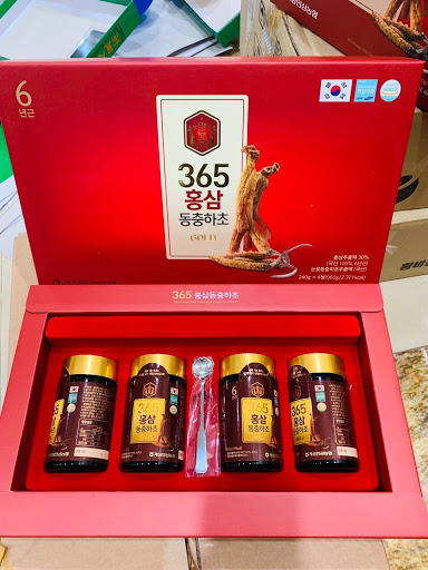 Cao Hồng Sâm Đông Trùng Hạ Thảo 365 Hàn Quốc Hộp 4 lọ x 250g